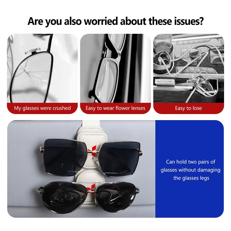 For Mitsubishi Car Eyeglass Holder Glasses Storage Card Ticket Clip Storage Accessories Outlander Lancer Cross Colt Xpander