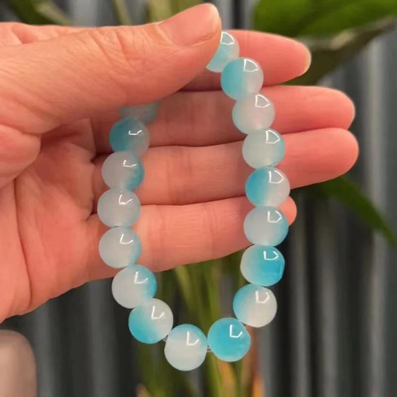 B90 Chinese Imitation Gradient Cute Plate Playing Bracelet Gradient Glass Bead Bracelet for Unisex Present DIY Jewelry Wholesale
