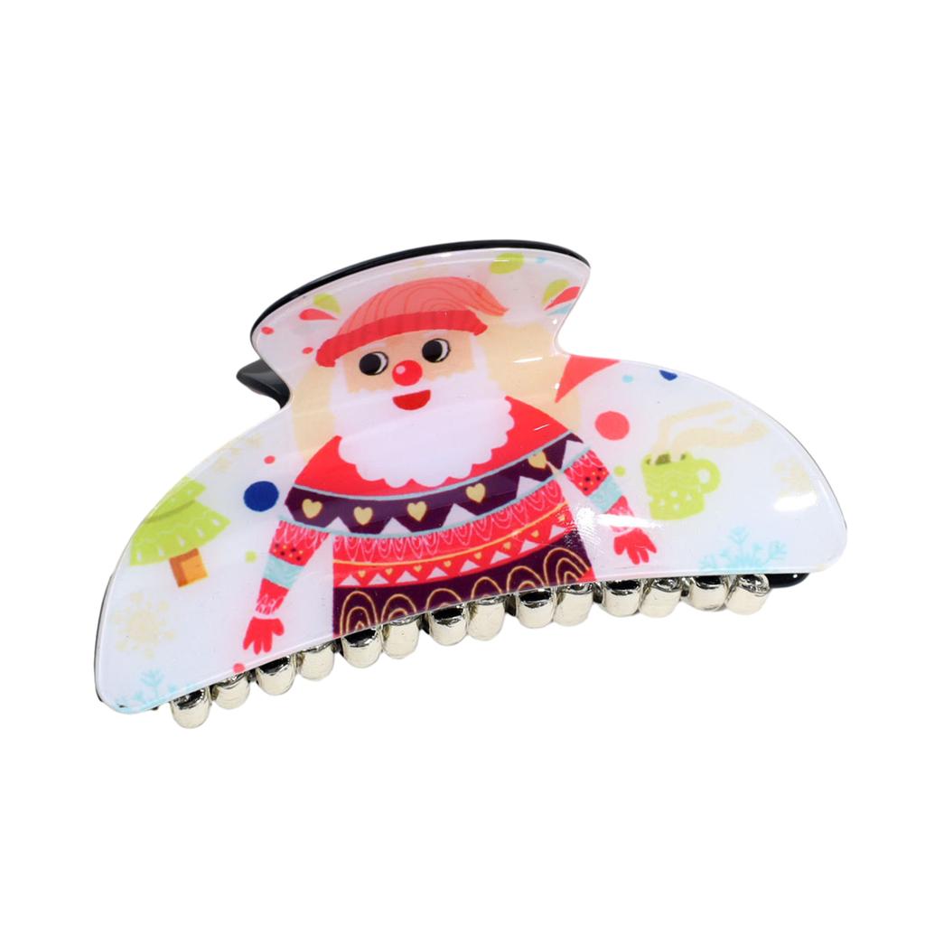 Christmas Theme Plastic Hair Claw Festival Photography Hair Accessories for Women Girls High Ponytail Anti-Slip Hairpins