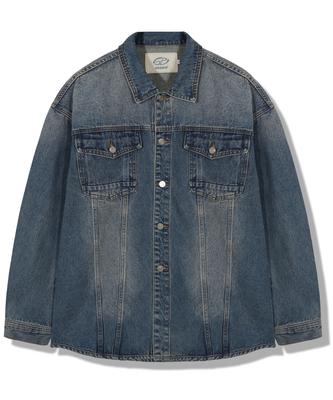 GUBIN Sandwashed Denim Shirt Jacket