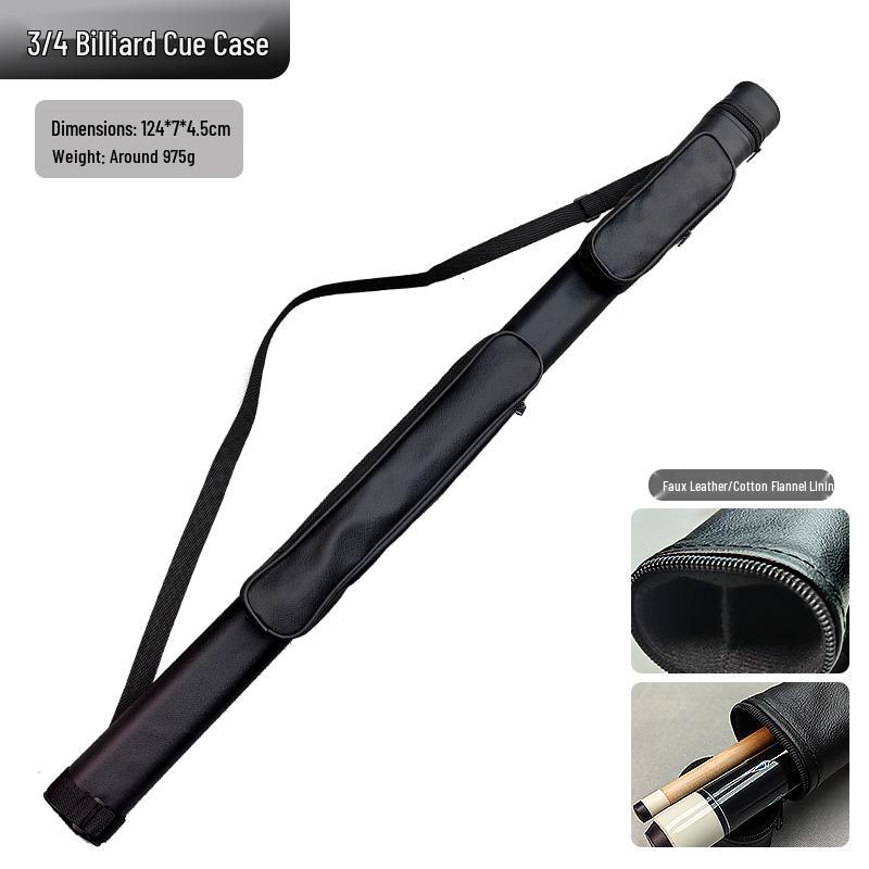 Three-Quarter Portable Billiard Cue Sleeve & Bag for Nine-ball & Big-head Cues