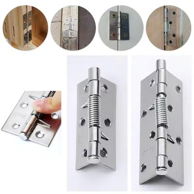 2 piezas Bisagra de Puerta con Resorte de Cierre Automático Bisagra de Acero Inoxidable Para Armarios Cierrapuertas Bisagra de Rebote Automático Herrajes para Muebles