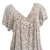 Women T-shirts V Neck Breathable Plus Size Flower Print Summer T-shirts for Daily Wear
