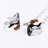 Fashion Punk Style Lovers' Varnish Guitar Women Jewelry Black White Color Oiled Zinc Zinc Alloy Ring