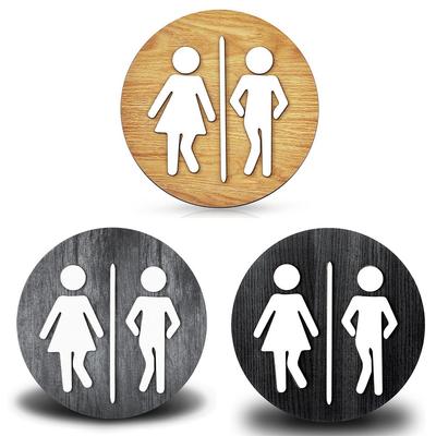 Bathroom Wooden Sign Bathroom Creative Toilet Wall Sign Door Decoration