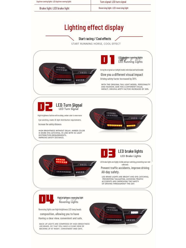 BMW X4 Tail Light Assembly 2014-2018: Modified CSL LED Rear Lights with Daytime Running and Flowing Turn Signals