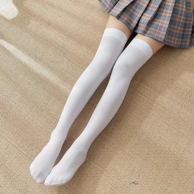 Sexy Black White Soild Color Long Socks Women Over Knee Thigh High Over The Knee Stockings Lolita Ladies Girls Warm Knee Socks