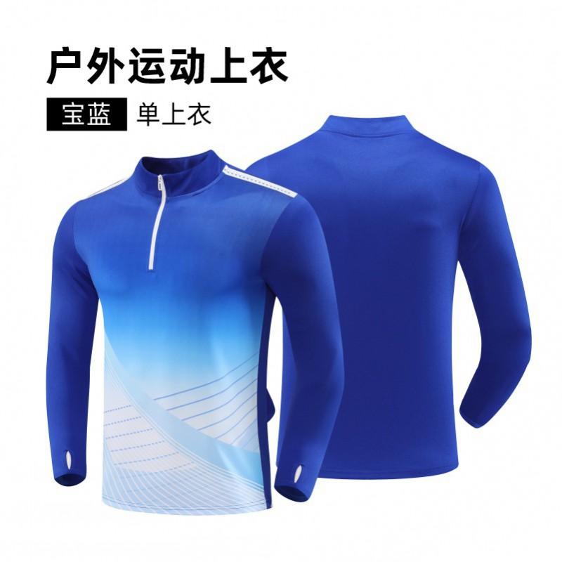 Long Sleeve Soccer Training Set Men Women Athletic Running Sportswear With Printed Design Lightweight Breathable Fabric