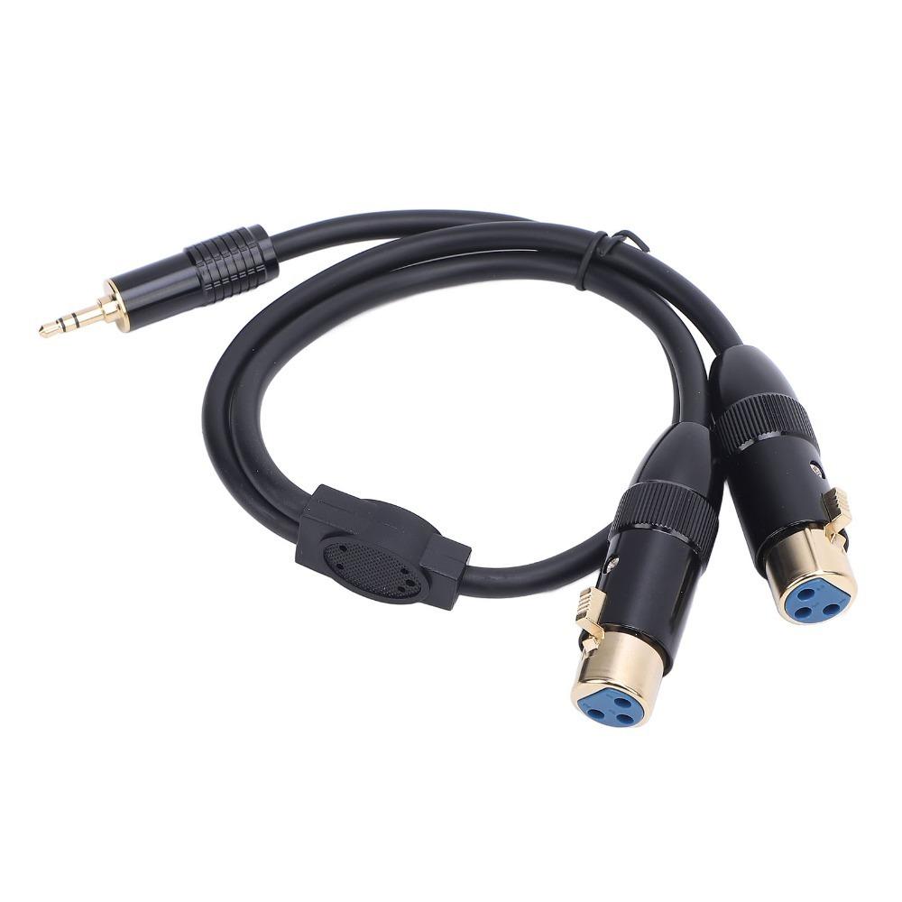 1/8in Jack 3.5mm for TRS Male To Dual XLR Female Cable Active Speaker Connection Cable  Speakers