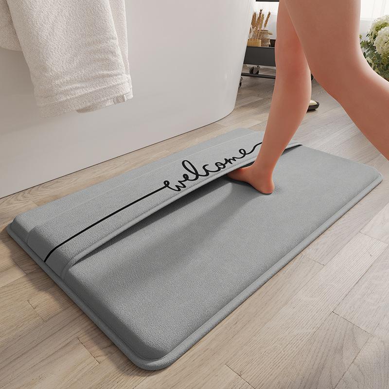 

Memory Foam Bathroom Mat Non-Slip Water Absorbent Floor Mat Bathroom Door Quick Drying Foot Pad Shower Room Carpet (as the picture,400MMx600MM)