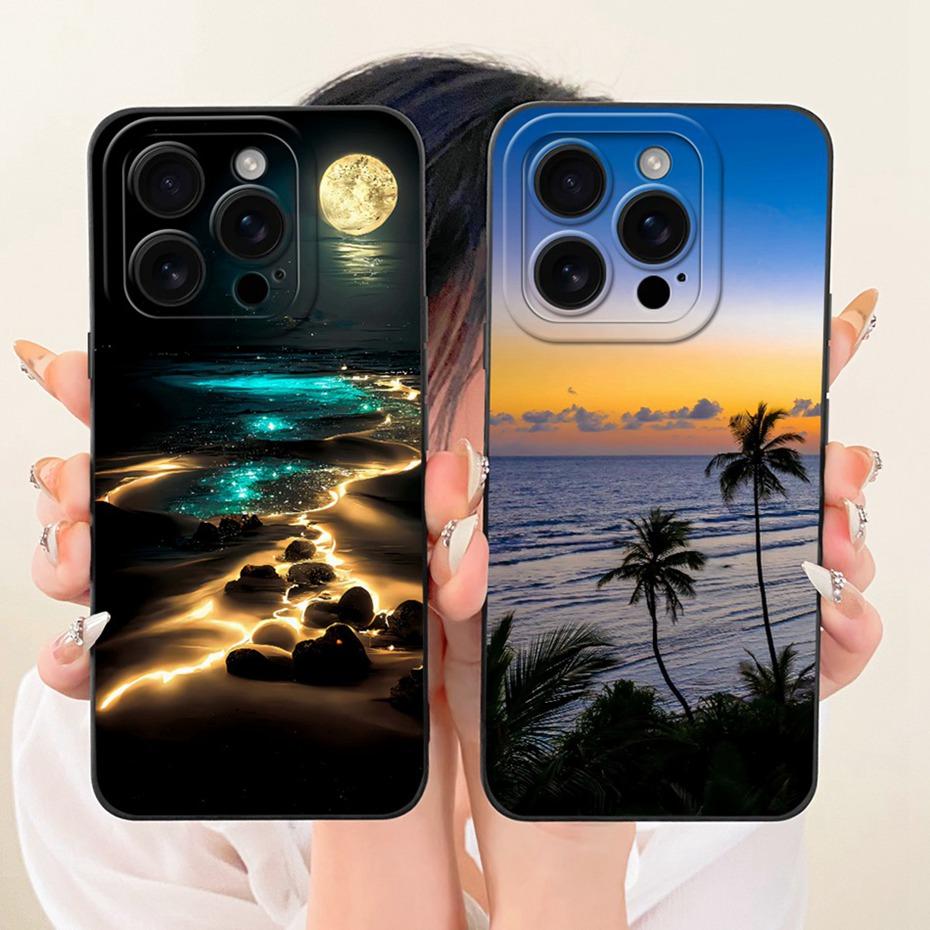 Cute Printed Phone Case For iPhone 16 Pro Max iPhone16 16Pro Soft Silicone Shockproof Cases For iPhone 16ProMax Covers Bumpers