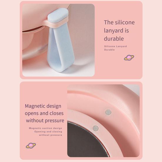 Denture Bath Case False Teeth Container with Mirror Leak-Resistant Compact Size Portable Travel Denture Holder Retainer Cleaning Box