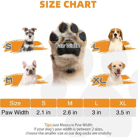 KOOLTAIL Dog Socks to Prevent Licking Paws, Dog Christmas Outfit Shoes for Winter Snow Pavement, Warm Fleece Pet Boots & Paw Protector for Hardwood