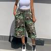 Dames Casual Losse Pasvorm Knie Lengte Shorts Elastische Tailleband Trekkoord Verstelbaar Buiten Sportkleding Onderstuk