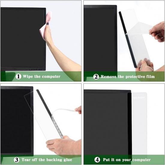 Office Desk Accessories 2pcs Computer Monitor Memo Board Message Board Transparent Acrylic Side Panel Sticky Note Board Left and Right Computer Note