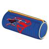 Round Superman School Pencil Case - Maped - Soft Tear-Resistant Fabric - 21 Cm X 6 Cm - Blue