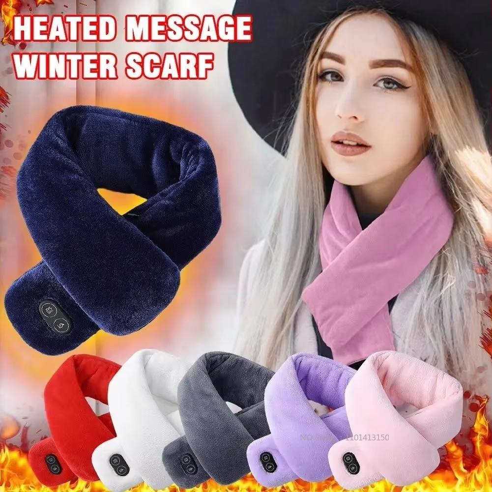Ski Heated Winter Scarf USB Electric Heating Blanket Shawl Men Women Foreign Trade Smart Heating Vibration Massage Scarf Shawl