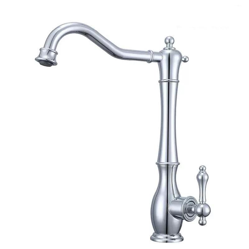 Classical Sink Faucet Kitchen Tap Rotation Gray  Lead Free Hot Cold Single Lever Sink Tap Total Brass