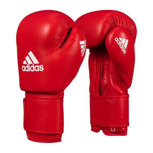 Adidas Aiba Zertifizierte Echte Leder Boxhandschuhe Rot 12oz