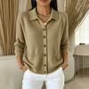 Damen Farbstrickpullover Jacke für Herbst Winter Freizeitkleidung