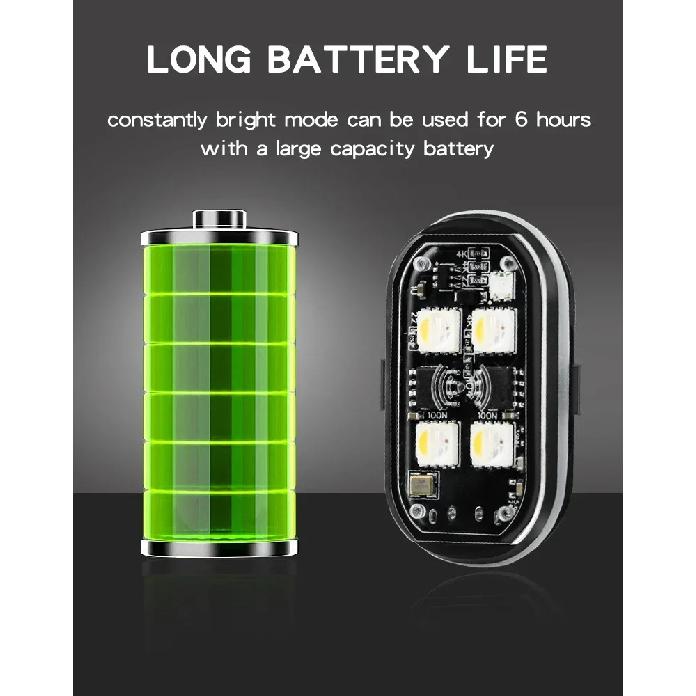 1/2/4/6pcs Wireless LED Strobe Light Car Decor Atmosphere Light 8 Color Rechargeable Led Lights Anti-Collision LED Warning Light