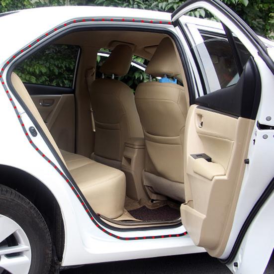 1 Roll Car Door Sealing Strip Noise Reduction Windproof Water-Resistant Self Adhesive Strong Stickiness Easy To Install Auto Door Rubber Seal Strip