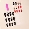 Glossy Red Black Almond Press on Nails Long Lasting Safe Material Waterproof False Nails for Women Nail Art Decoration