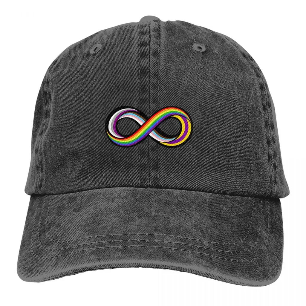 Washed Mens Baseball Cap Infinite Pride Trucker Snapback Caps Dad Hat LGBT Golf Hats