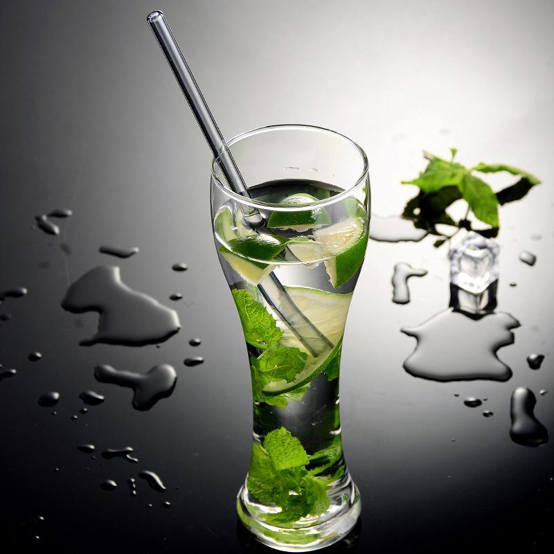 Charm Wedding Flat Party Pyrex Glass Birthday Fashion 1pc New Drinking Straw Pure Color Straight Simple Reusable 20cm