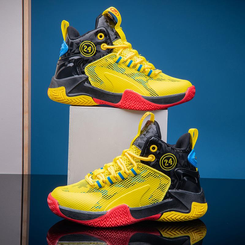 Boys shoes summer 2025 new children's sports shoes mesh breathable basketball shoes boys middle and older running shoes