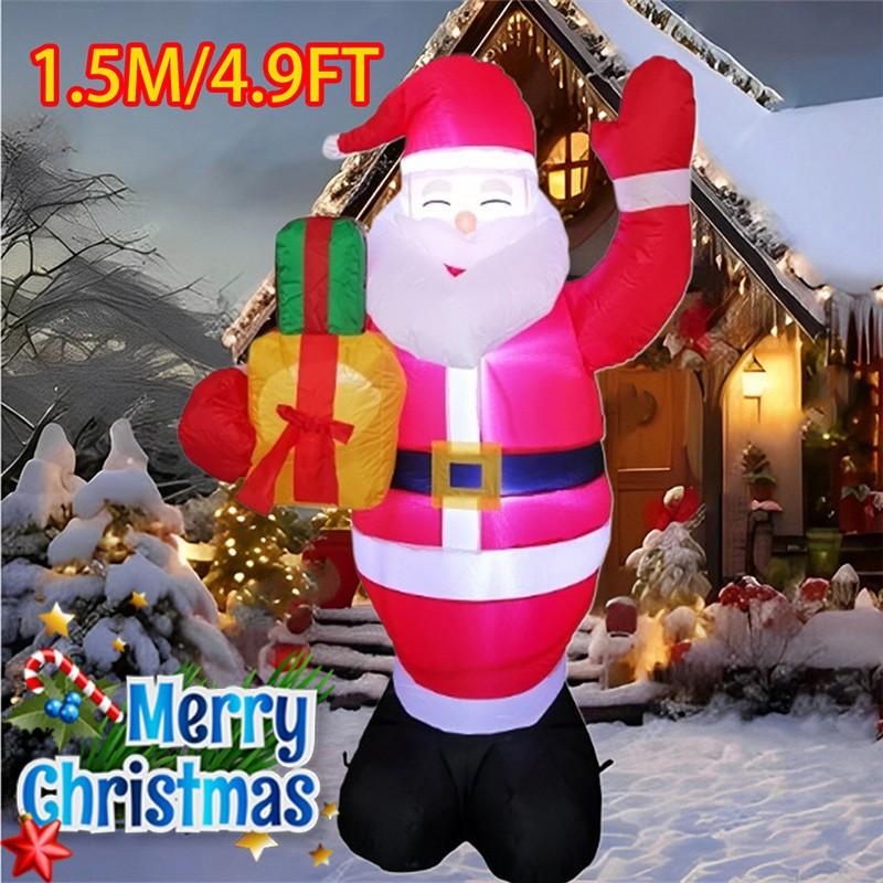 Christmas Inflatable Style Decoration Built-in LED Lights Inflatable Model Outdoor Ornament Xmas Party New Year Garden Decor