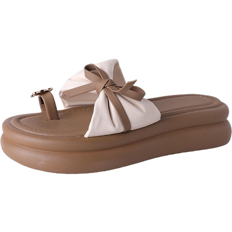 Fan Jieya thick-bottomed heightening set for toe girls to wear in the summer of 2025, versatile casual beach cool slippers, Korean version trend