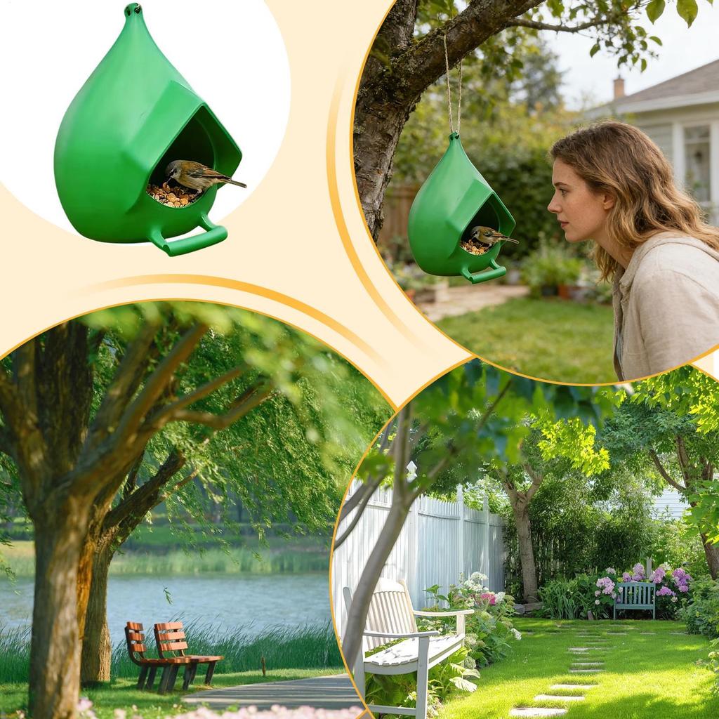 Outdoor bird feeder 3D printing Hummingbird Feeder small Rainproof Bowl Hanging feeder Small animal shelter with Drain hole