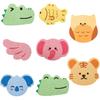 Set of 8 Cartoon Animal Bath Sponges | Soft Compressed Cellulose for Sensitive Skin | Gentle Exfoliating & Shower Body Care Set