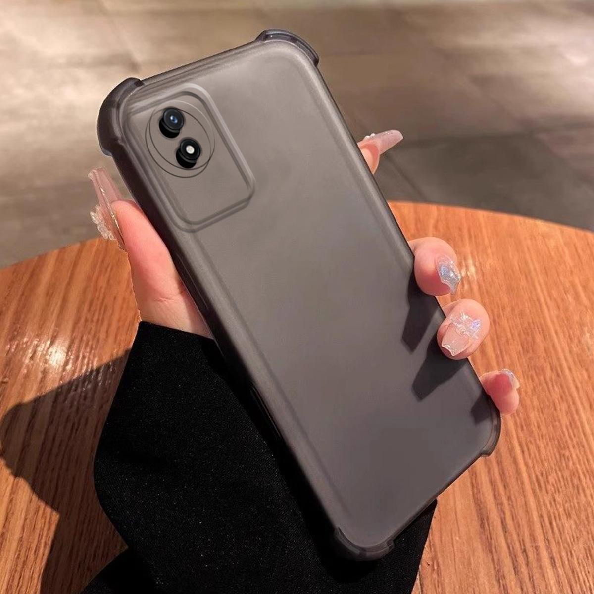 Case for Vivo Y02 Translucent Frosted Matte Casing 4-Corner Airbag Shockproof Bumper Cover Vivo Y02