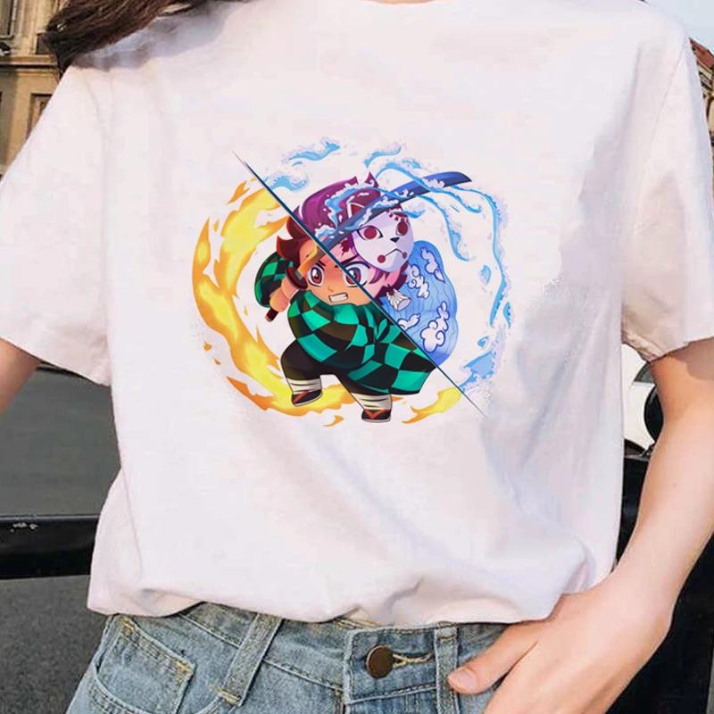 Short Sleeved Round Neck Y2k Tshirt Men Clothing New in Top Tees Mens T-Shirt Anime Pattern Japanese Demon Slayer Cartoon 70303