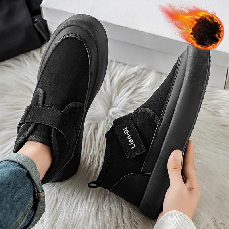 Winter Men's Mid-Calf Thermal Snow Boots Plush Lined Casual Shoes Comfortable Slip Resistant Warm Ankle Boots for Cold Weather
