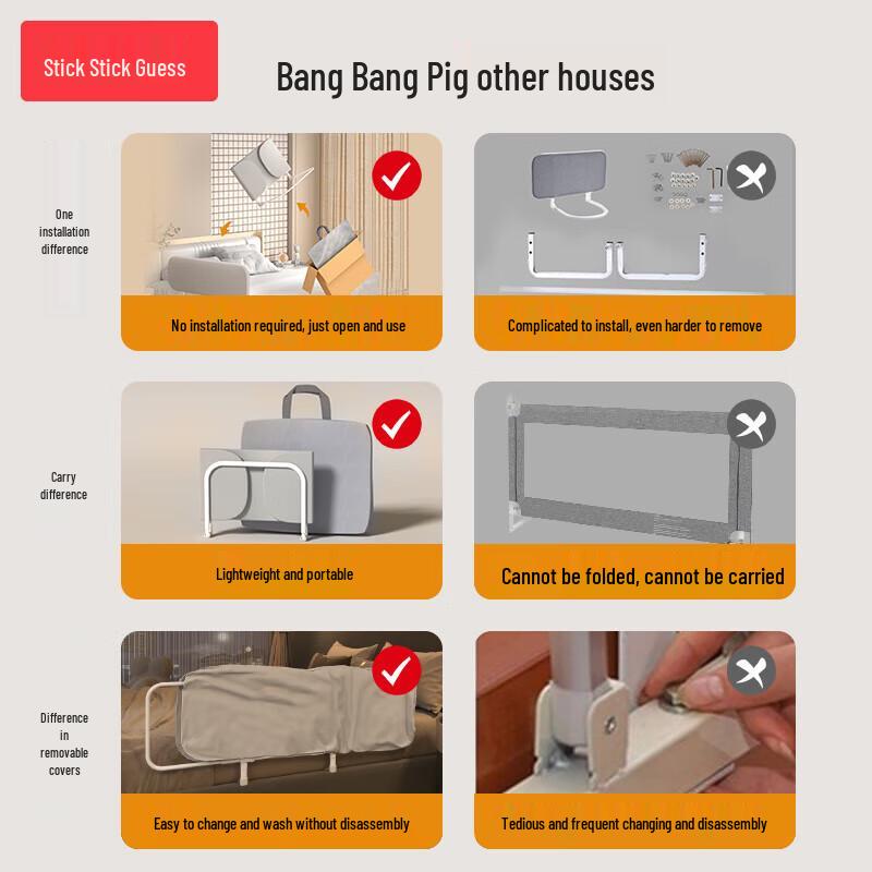 Panda Baby No-Installation Foldable Bed Rail