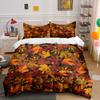 Autumn Leaves Pattern Bedding Set kid's and adults' bedroom decor, Exquisite three-piece bedding set gift