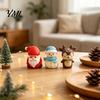 Miniature Christmas Character Sets Vinyl Figurines, Cute Santa Claus Snowman Reindeer Mini Statue, Gifts for Kids Small Holiday Desktop Cake