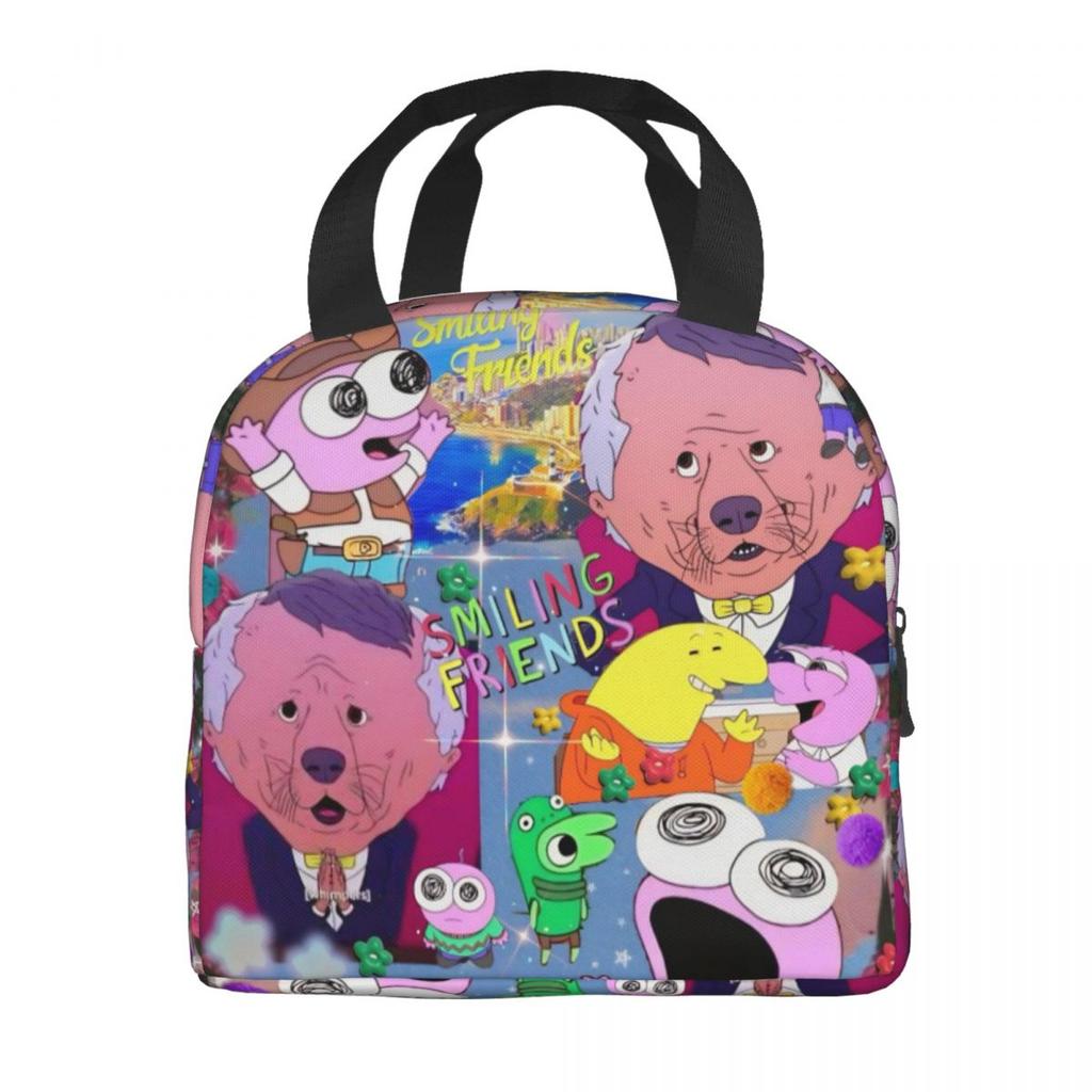 Insulated Lunch Box Smiling Friends Pim And Charlie Merch Food Box Causal Cooler Thermal Bento Box For School