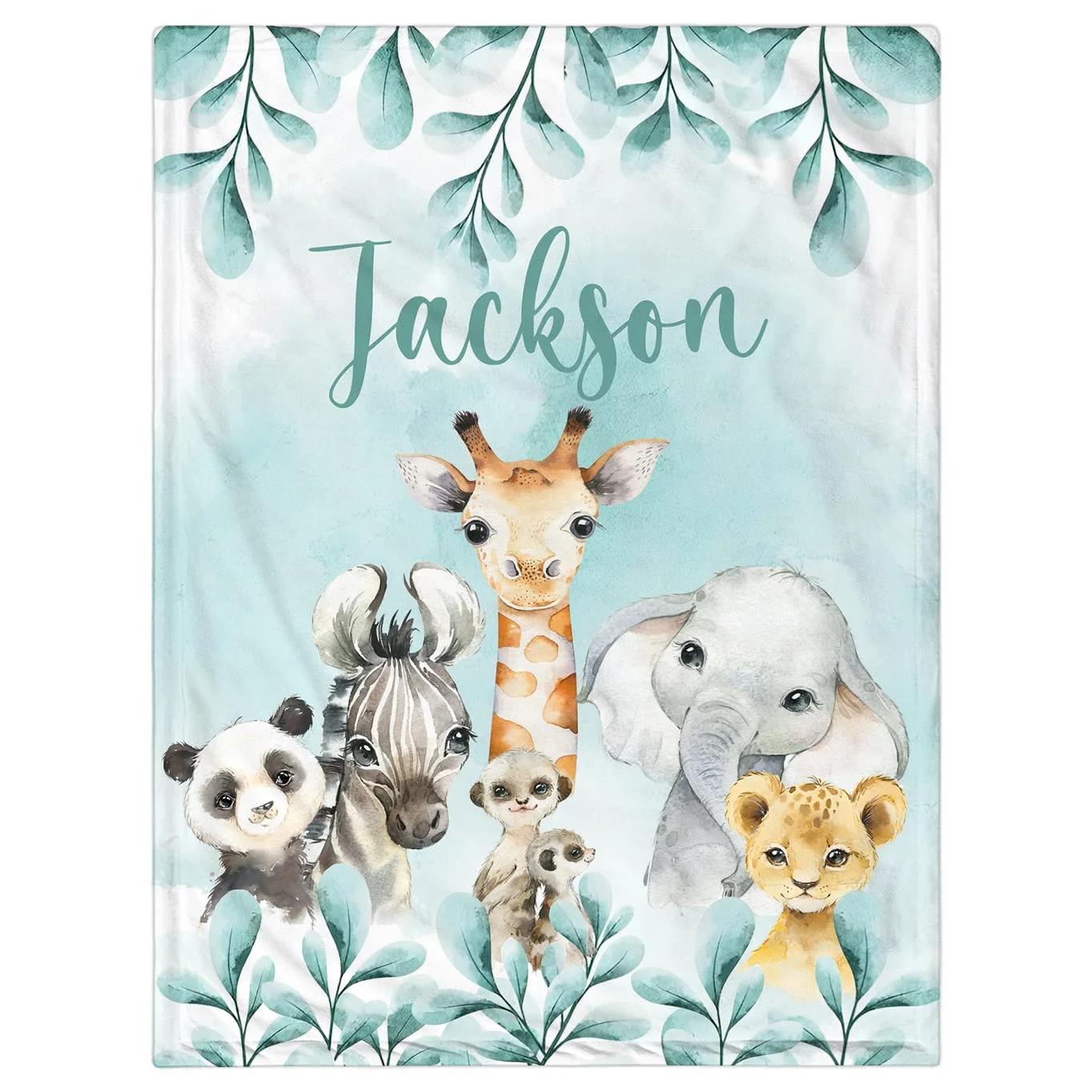 VIKAMA Boys Flannel Blanket Animal Print Soft Comfortable AirConditioned Baby Blanket Ideal Childrens Birthday Gift 100cmx150cm