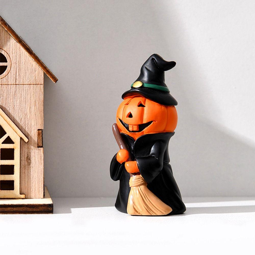 3Pcs/Set Durable Mini Devil Pumpkin Figurine Resin Halloween Ornament  Tabletop Decoration