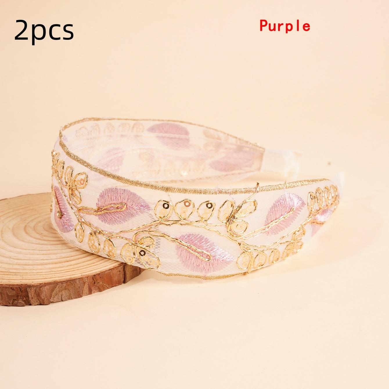 

Элегантная шифоновая повязка для волос с цветочной вышивкой для женщин, милое украшение для волос, повязка на голову, обруч для волос, тюрбан, модные аксессуары для волос