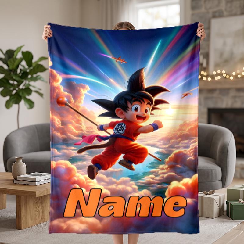 Coperte personalizzate in flanella di Dragon Ball Morbide Calde Accoglienti Plaid per Decorazione della Casa Regali di Festa