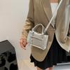 Fashion pearlescent handbag women's 2025 new Korean version trend casual small square bag PU wholesale shoulder messenger bag