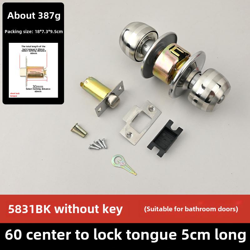 Stainless Steel and Wood Bathroom Door Knob Lock 5831