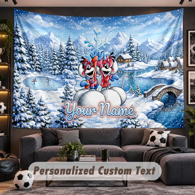 Wall Hanging Tapestry Custom NameDiddl Pattern Personalized Printed Fabric Wall Decor