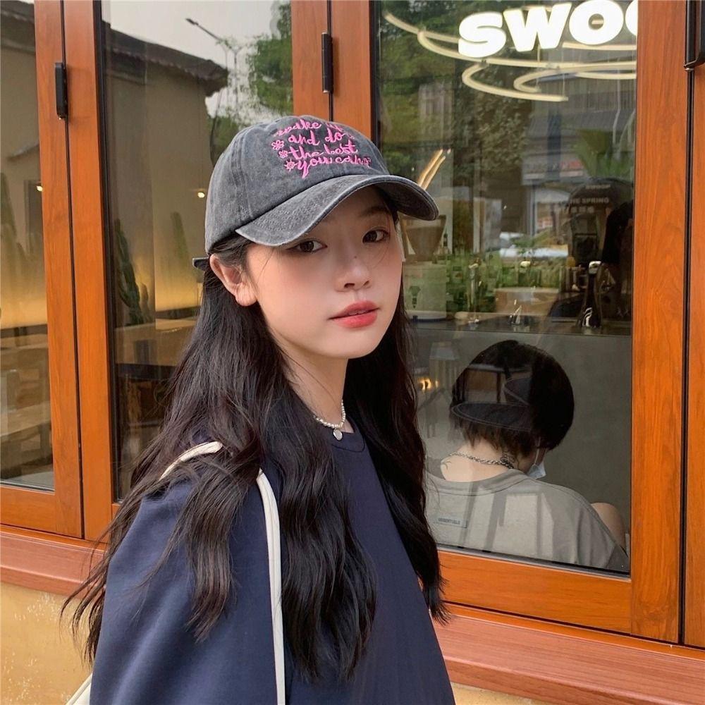 Embroidered Letters Casual Hat Sun Protection Hip Hop Bonnet Sports Sun Hat for Women Men