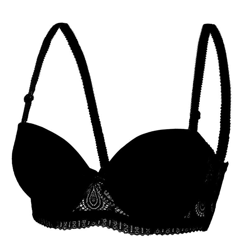 Sexy Lace Smooth Fabric Push-Up Underwire Bra with Anti-Sagging Side Support